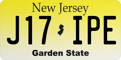 NJ license plate J17IPE