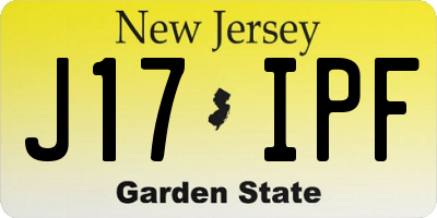 NJ license plate J17IPF