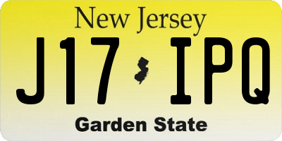 NJ license plate J17IPQ