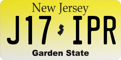 NJ license plate J17IPR