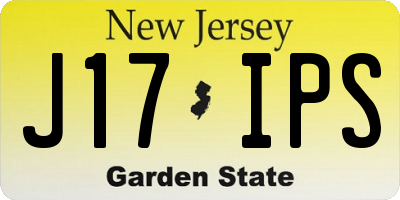 NJ license plate J17IPS
