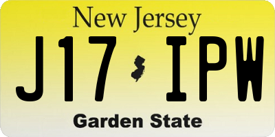 NJ license plate J17IPW