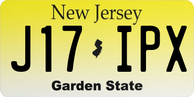 NJ license plate J17IPX