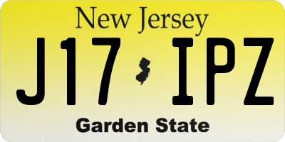 NJ license plate J17IPZ