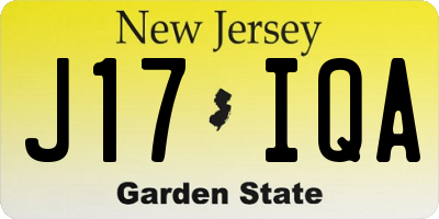 NJ license plate J17IQA