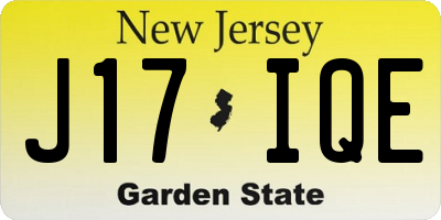 NJ license plate J17IQE
