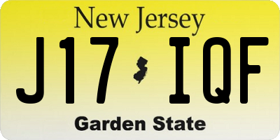 NJ license plate J17IQF