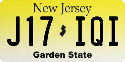 NJ license plate J17IQI