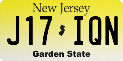 NJ license plate J17IQN