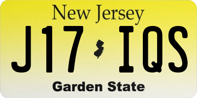 NJ license plate J17IQS
