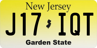 NJ license plate J17IQT