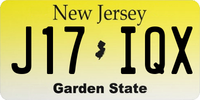 NJ license plate J17IQX