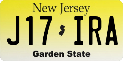 NJ license plate J17IRA