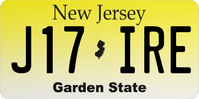NJ license plate J17IRE