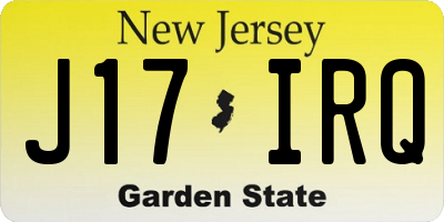 NJ license plate J17IRQ