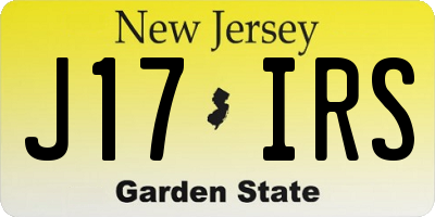 NJ license plate J17IRS