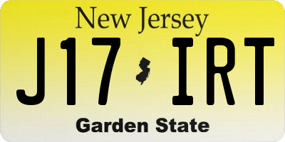 NJ license plate J17IRT