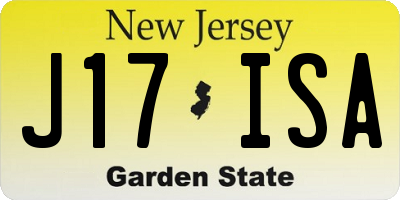 NJ license plate J17ISA