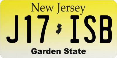 NJ license plate J17ISB