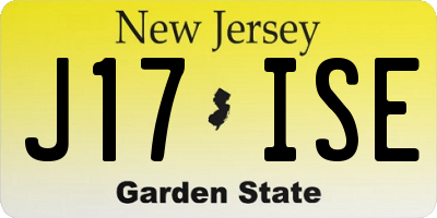 NJ license plate J17ISE