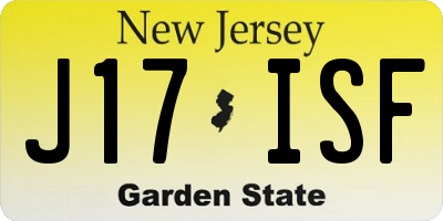 NJ license plate J17ISF