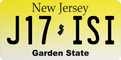 NJ license plate J17ISI