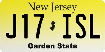 NJ license plate J17ISL
