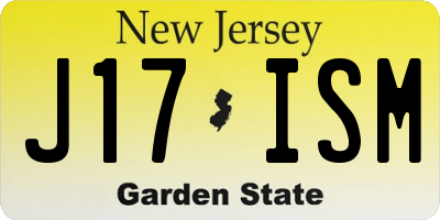 NJ license plate J17ISM