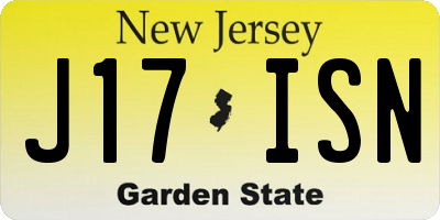 NJ license plate J17ISN
