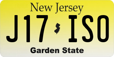 NJ license plate J17ISO