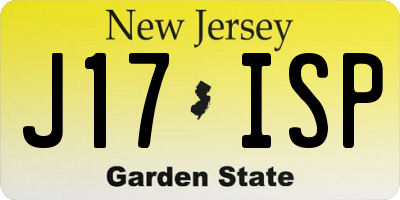 NJ license plate J17ISP
