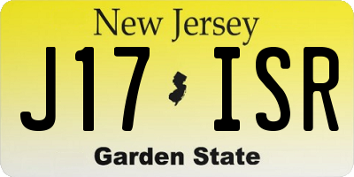 NJ license plate J17ISR