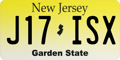 NJ license plate J17ISX