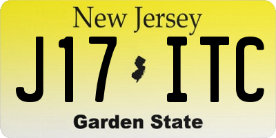 NJ license plate J17ITC