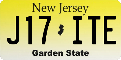NJ license plate J17ITE