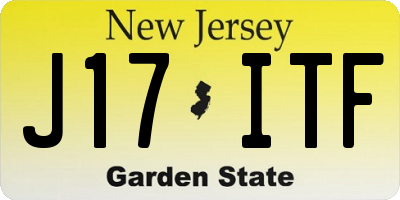 NJ license plate J17ITF