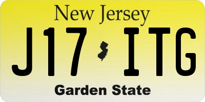 NJ license plate J17ITG