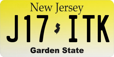 NJ license plate J17ITK