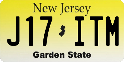 NJ license plate J17ITM