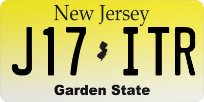 NJ license plate J17ITR