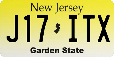 NJ license plate J17ITX