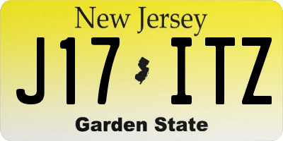NJ license plate J17ITZ