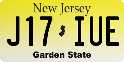 NJ license plate J17IUE