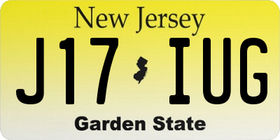 NJ license plate J17IUG