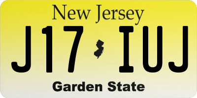 NJ license plate J17IUJ