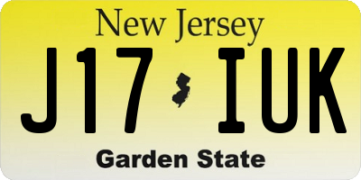 NJ license plate J17IUK