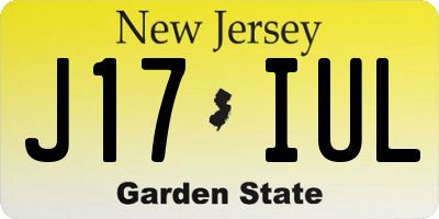 NJ license plate J17IUL