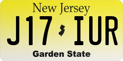 NJ license plate J17IUR