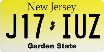 NJ license plate J17IUZ