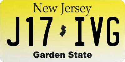 NJ license plate J17IVG